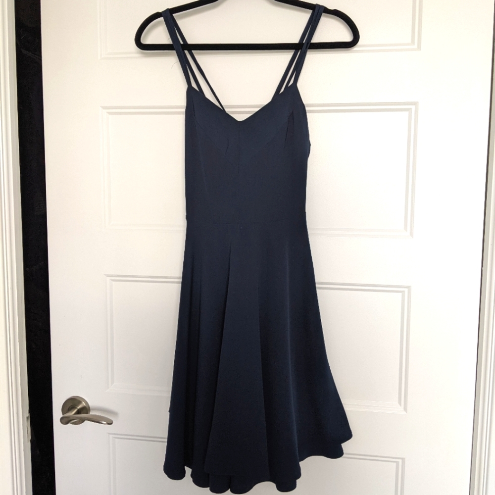 Vero Moda Navy Skater Dress with Low Back
